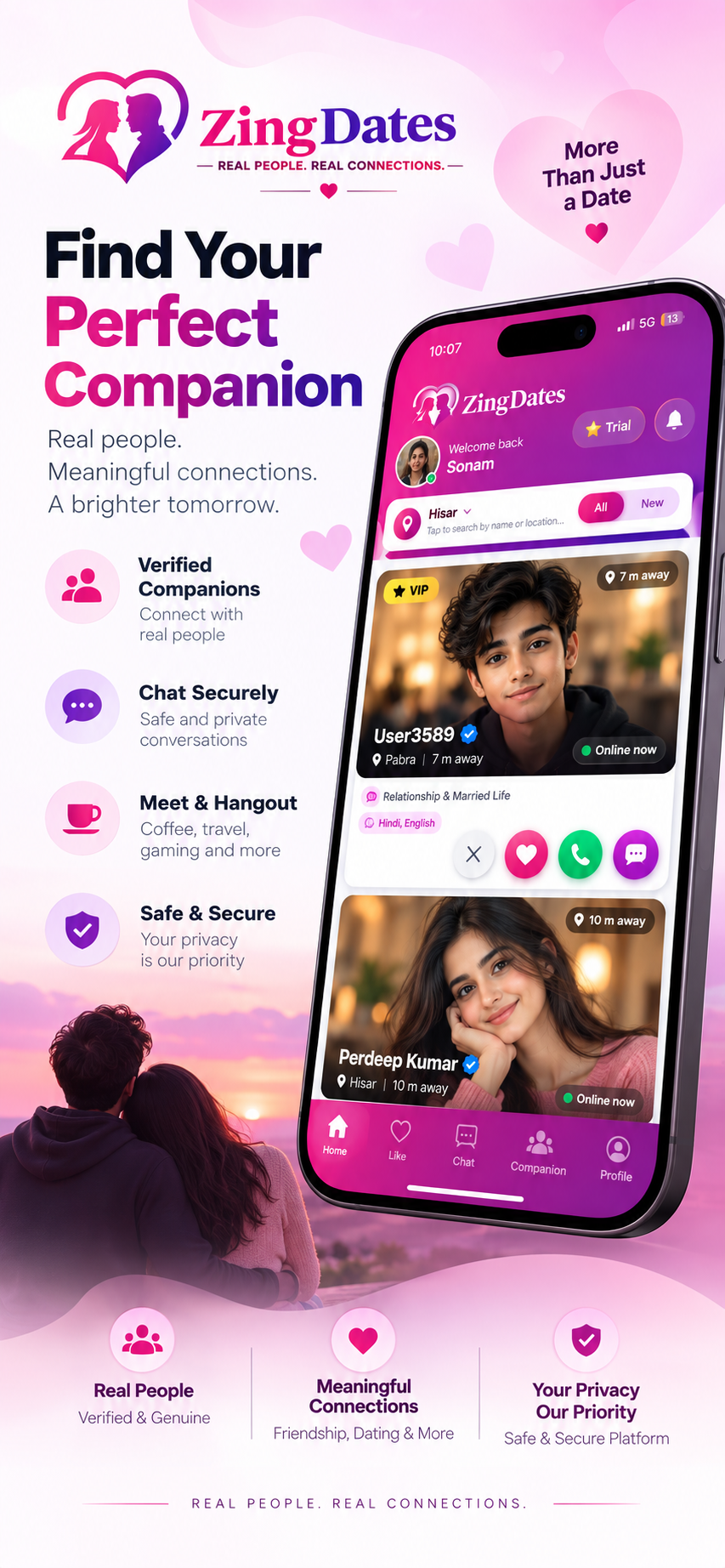 ZingDates — find your perfect companion